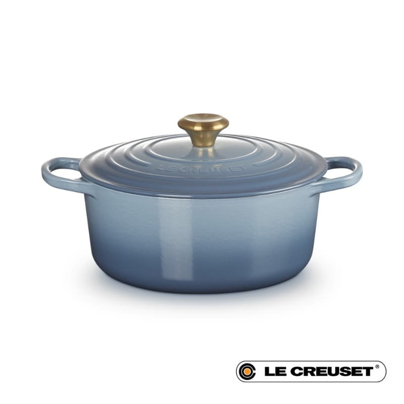 26CM SIGNATURE ROUND CASSEROLE GOLD KNOB - CHAMBRAY