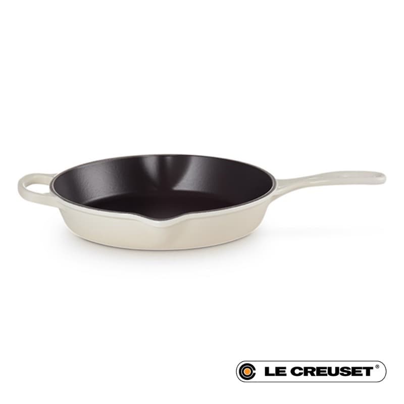 26CM SIGNATURE CAST IRON ROUND SKILLET - MERINGUE