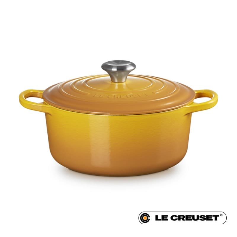24CM SIGNATURE ENAMELLED CAST IRON ROUND CASSEROLE - NECTAR