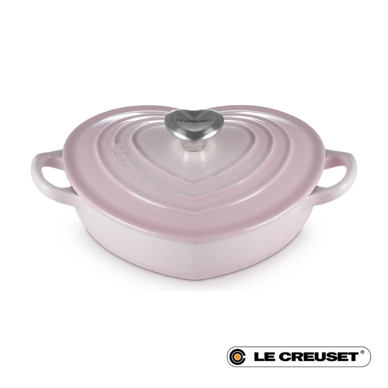 20CM SHALLOW HEART CASSEROLE - SHELL PINK