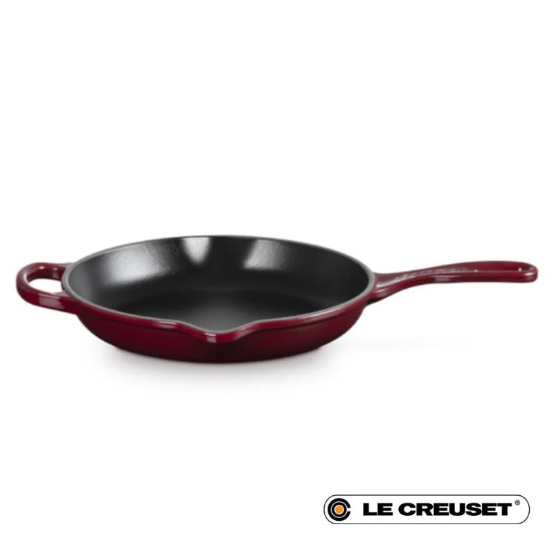 23CM SIGNATURE CAST IRON ROUND SKILLET - GARNET