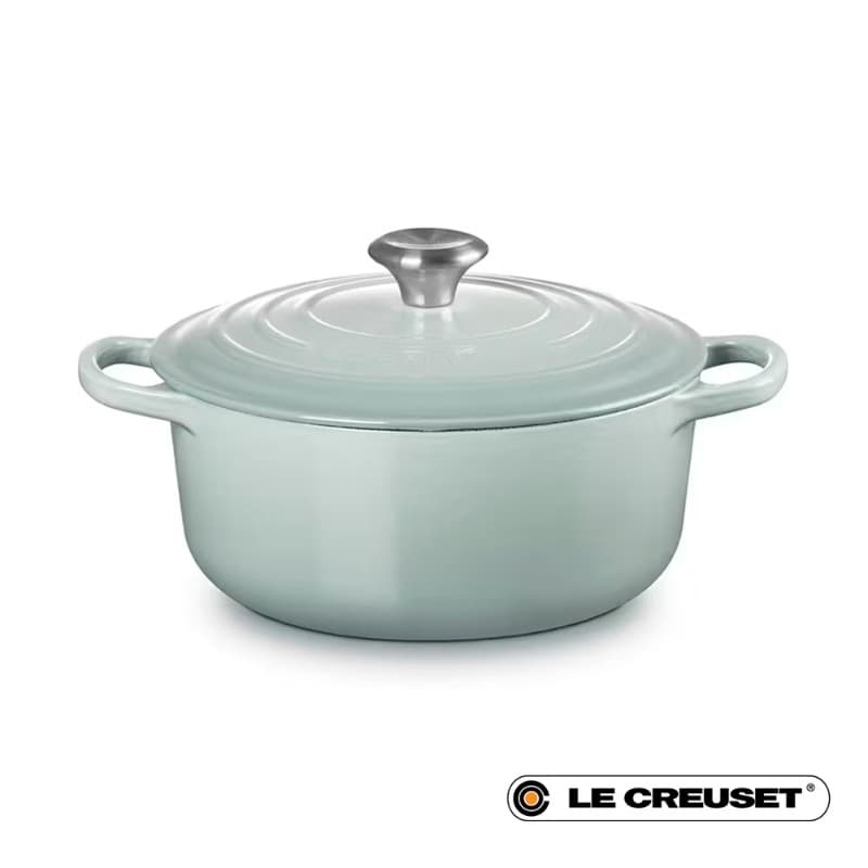 31CM CAST IRON OVAL SHALLOW CASSEROLE - SEA SALT