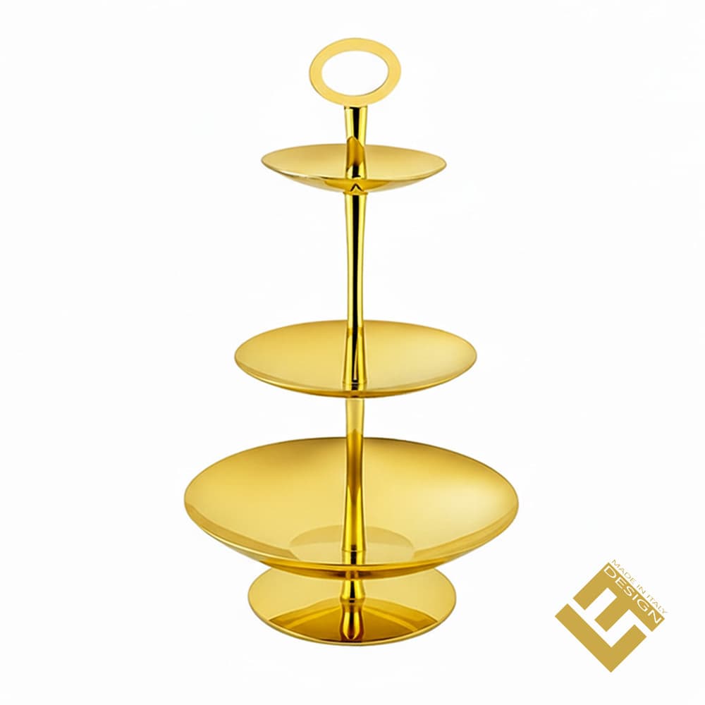 3 LEVELS STAND SHINY BLK GOLD PLTD
