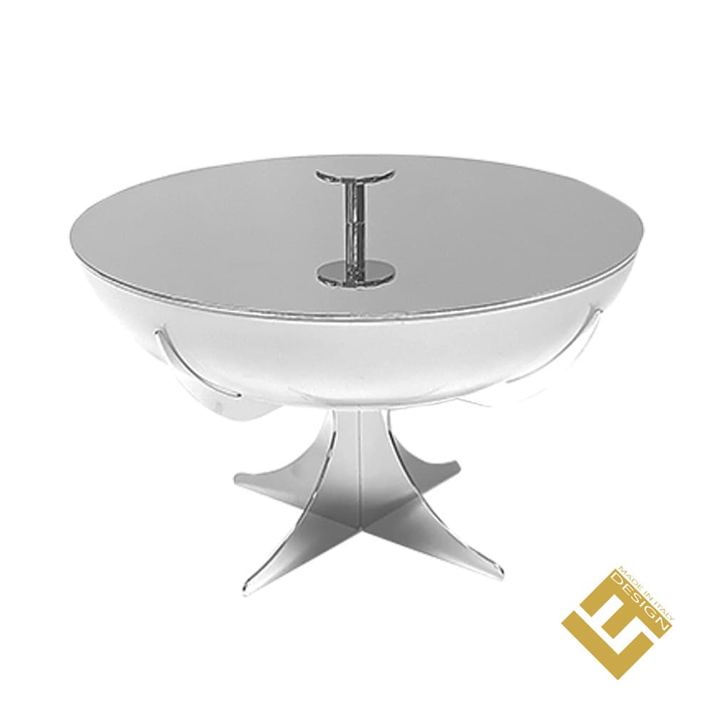 ROUND DISH STAINLESS STEEL STAND WITH LID