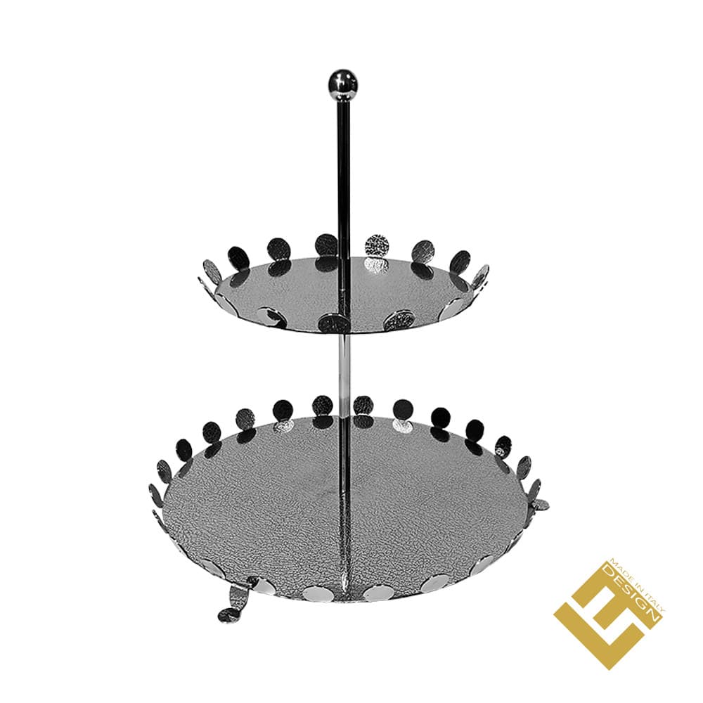 2 TIER STAND S/S ELEPHANT SKIN