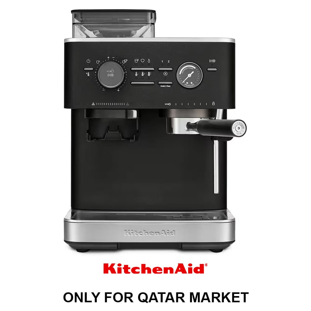SEMI AUTOMATIC ESPRESSO MACHINE WITH BURR GRINDER - CAST IRON BLACK