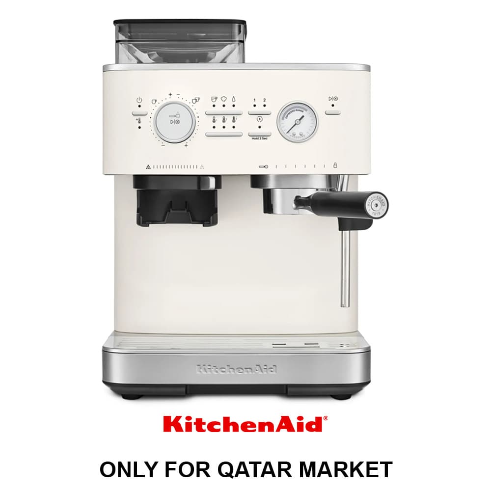 SEMI AUTOMATIC ESPRESSO MACHINE WITH BURR GRINDER - PORCELAIN WHITE