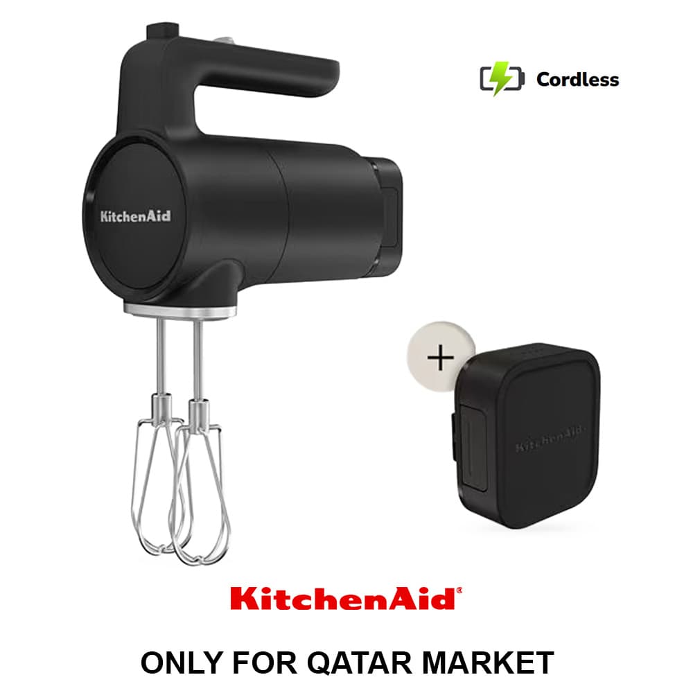 CORDLESS HAND MIXER WITH BATTERY - MATTE BLACK