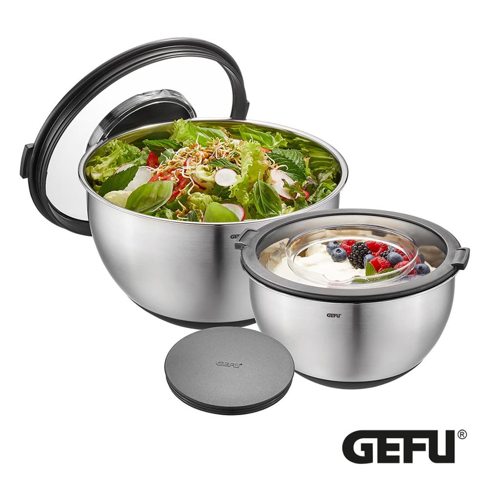 SET OF BOWLS WITH SPLASH GUARD LID - MUOVO