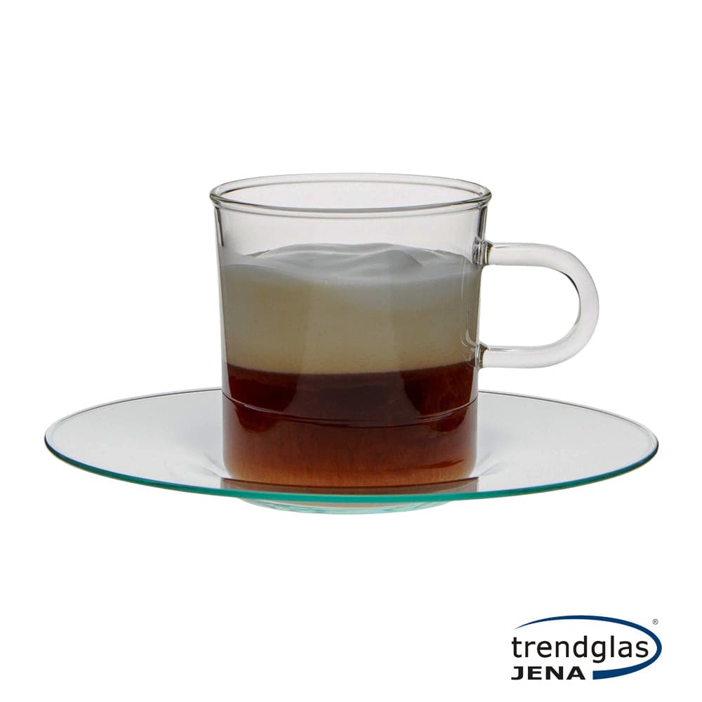 GLASS COSTA SMALL CUP WITH GLASS SAUCER