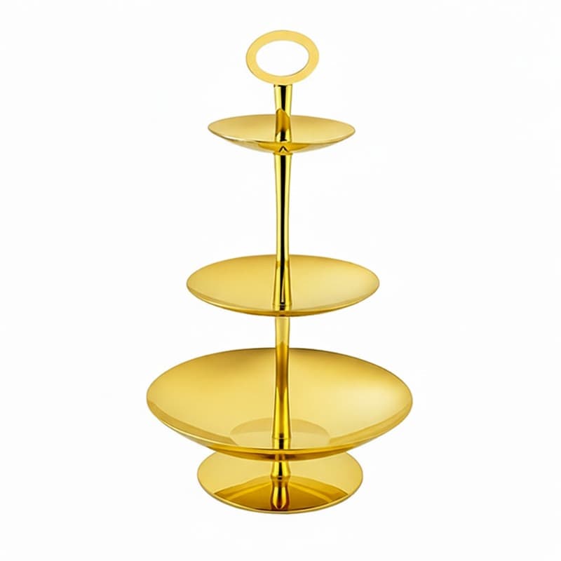 3 LEVELS STAND SHINY BLK GOLD PLTD