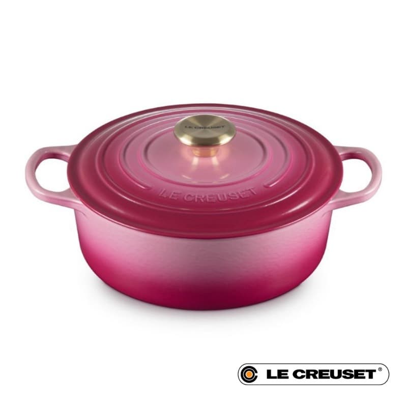31CM CAST IRON OVAL SHALLOW CASSEROLE - BERRY LIGH...