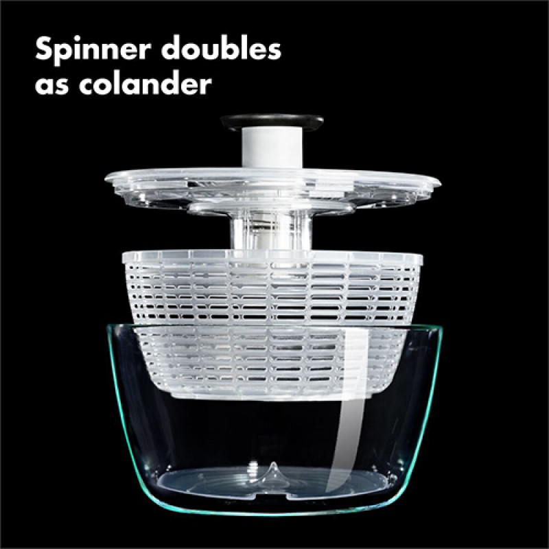 GLASS SALAD SPINNER