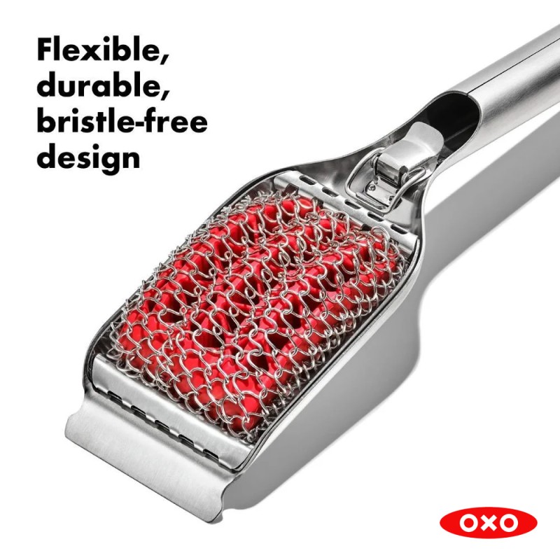 COILED GRILL BRUSH WITH REPLACEABLE HEAD