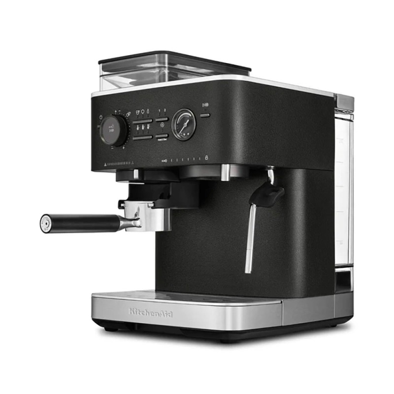 SEMI AUTOMATIC ESPRESSO MACHINE WITH BURR GRINDER - CAST IRON BLACK