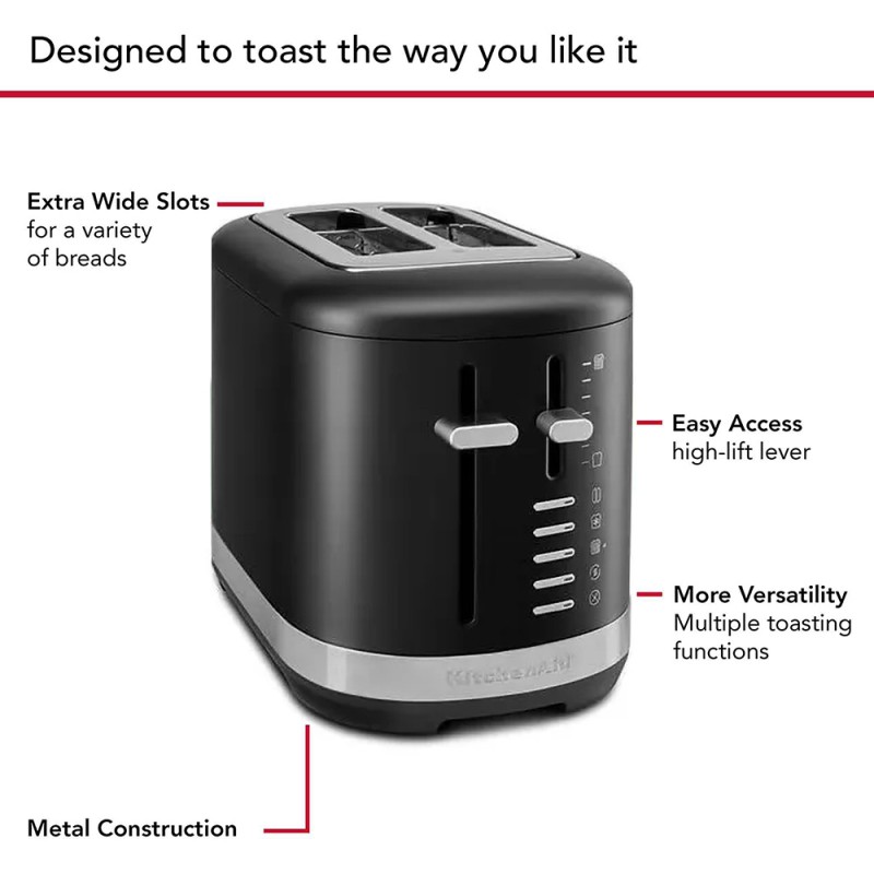 2 SLICE TOASTER - MATTE BLACK