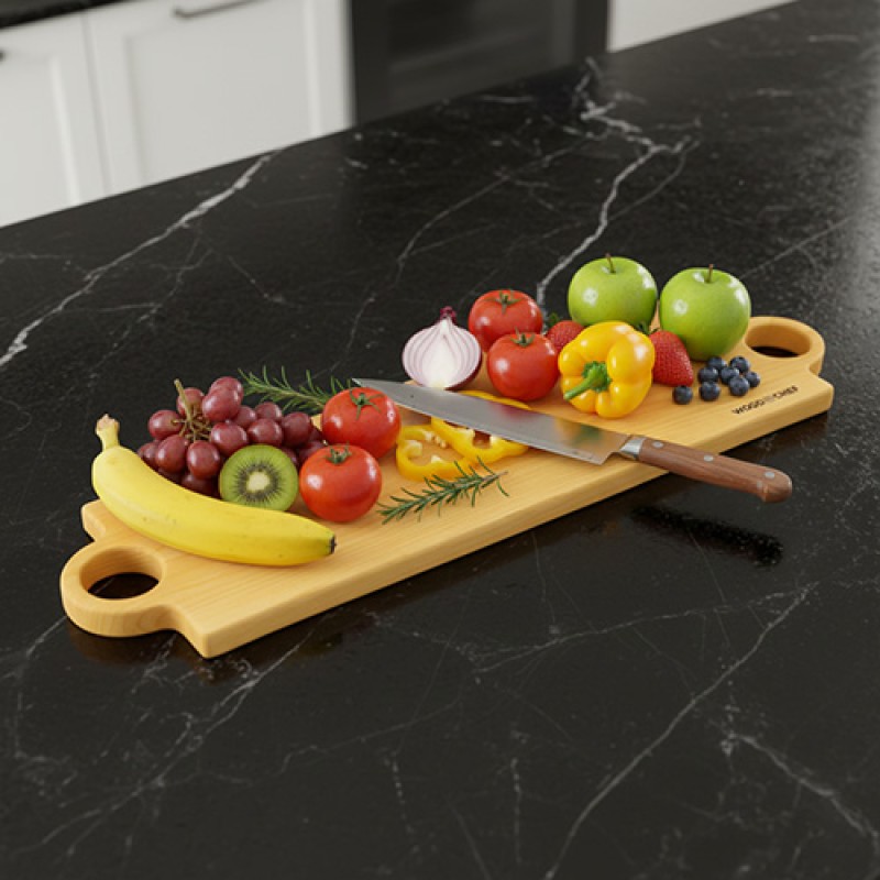 CHARCUTERIE XL BOARD DUAL CIRCLE YELLOW BIRCH