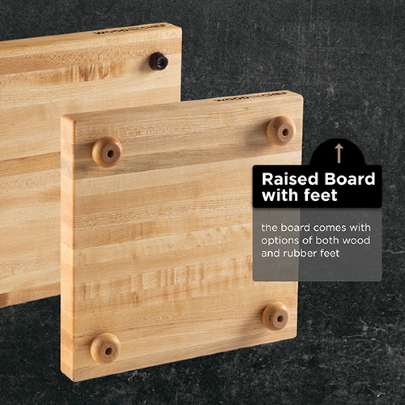 RAISED BLOCK HARD MAPLE KIT RUBBER WOOD FEET