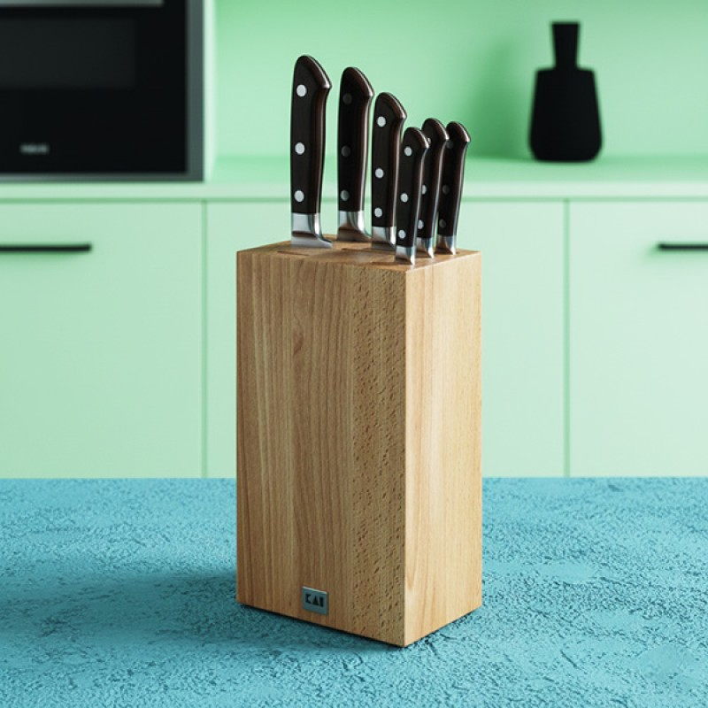 CUBE KNIFE BLOCK BEECH