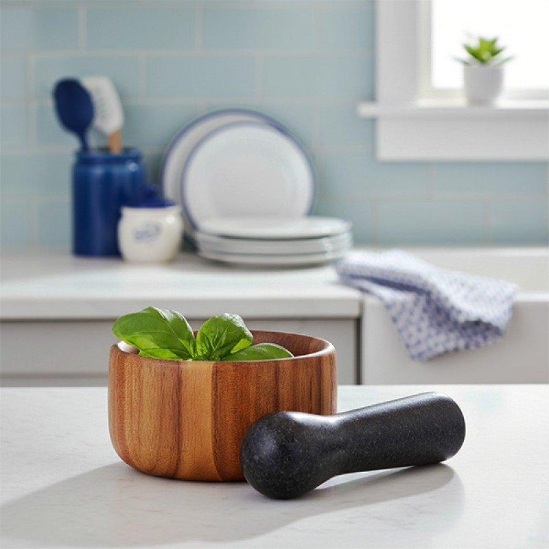 MORTAR TARU ACACIA WOOD GRANITE