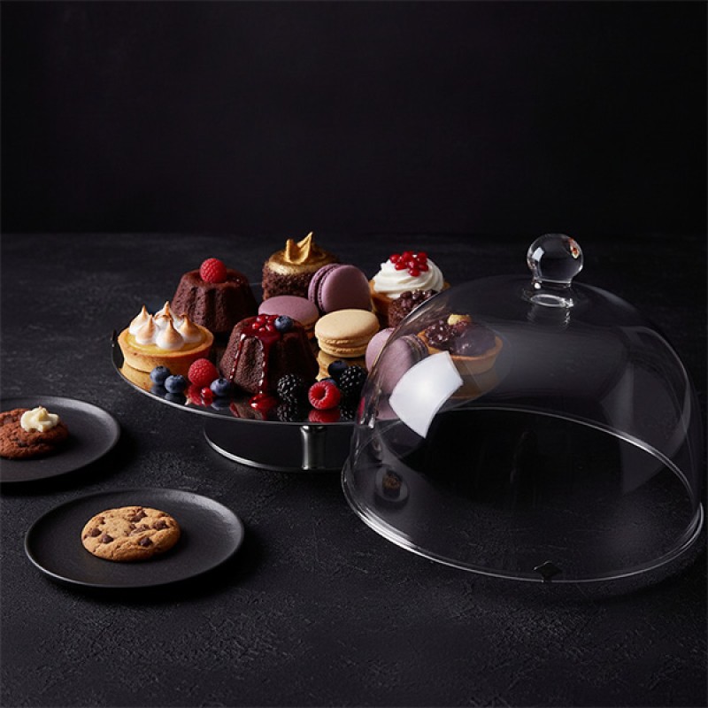 STAND W/GLASS DOME - STAINLESS STEEL