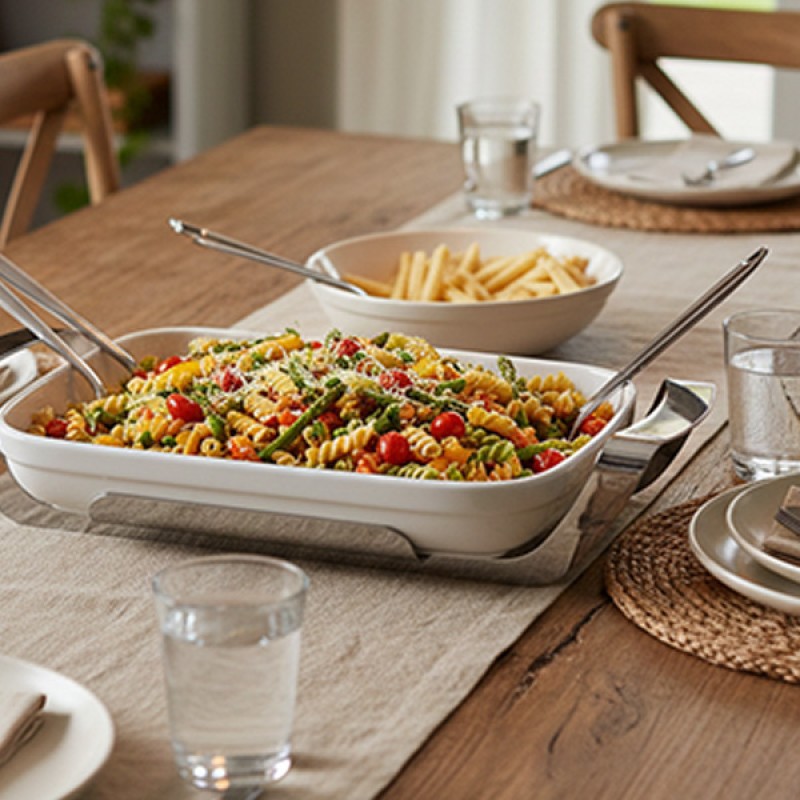 RECTANGULAR DISH STAINLESS STEEL HOLDER WITH LID