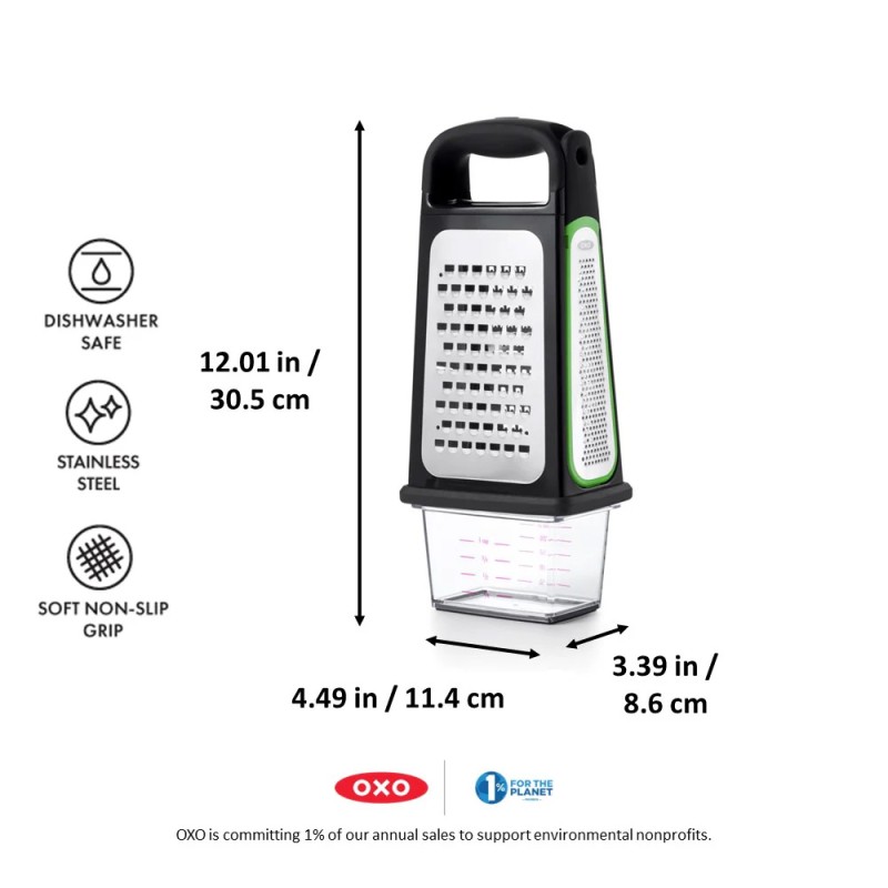 BOX GRATER W/ REMOVABLE ZESTER