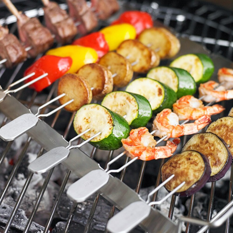 RACK WITH 6 GRILL SKEWERS