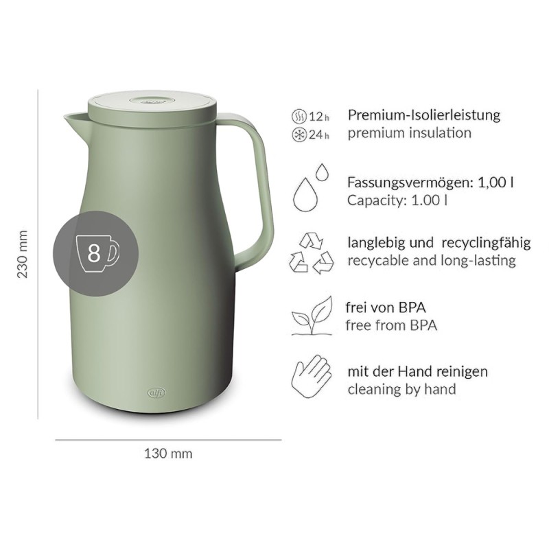 1.0L INSULATED CARAFE ECONSCIOUS - FOG GREEN