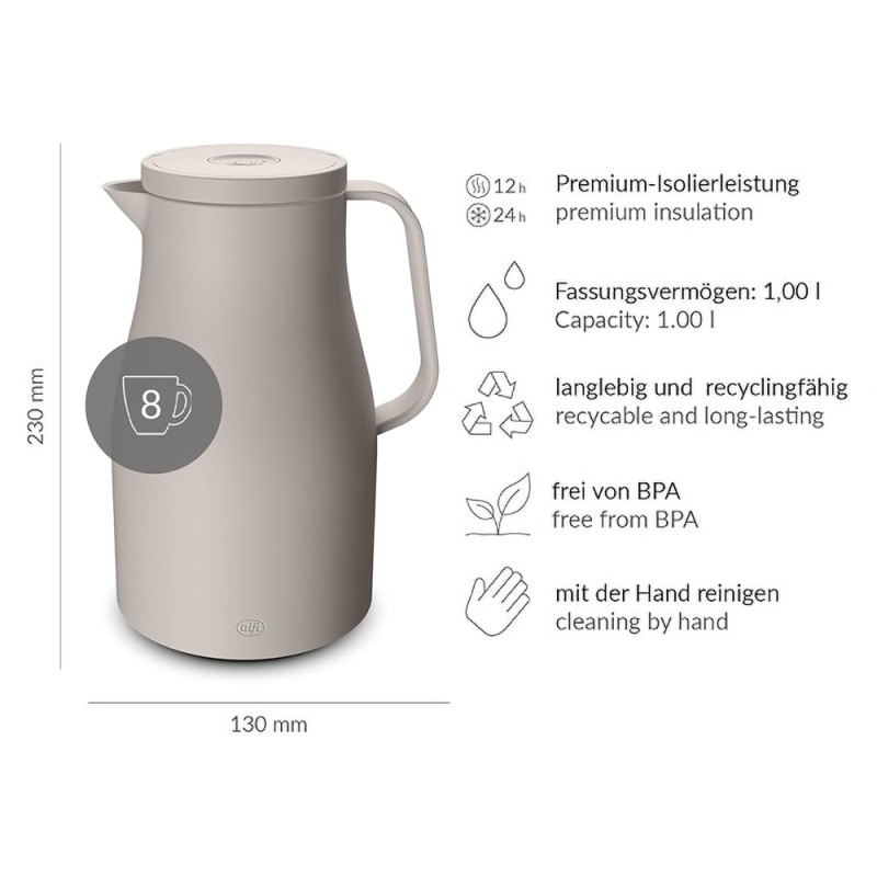 1.0L INSULATED CARAFE ECONSCIOUS - OATMEAL BEIGE
