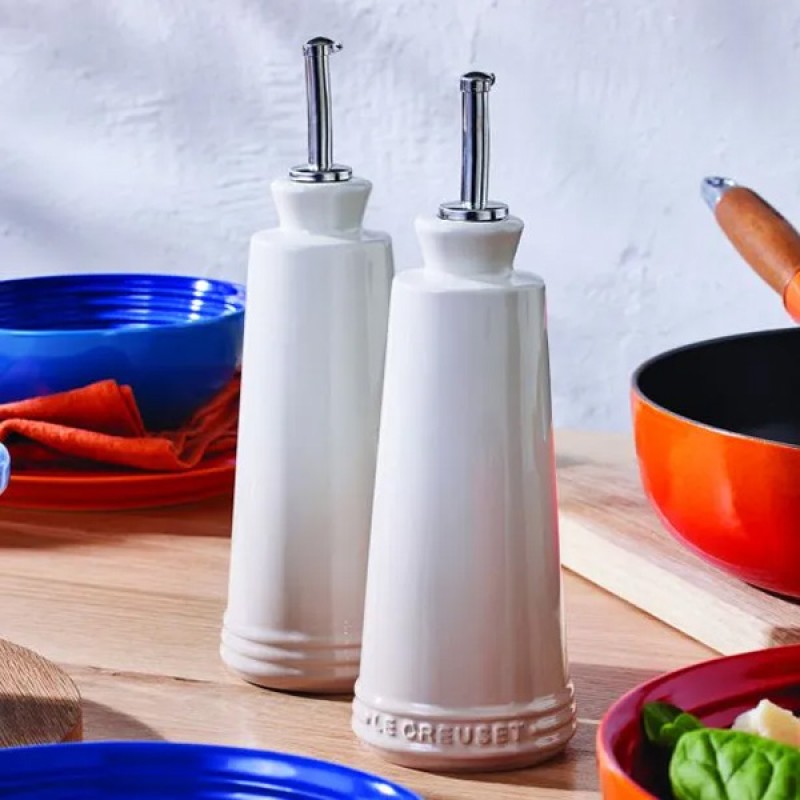 330ML SIGNATURE STONEWARE OIL & VINEGAR SET - MERINGUE
