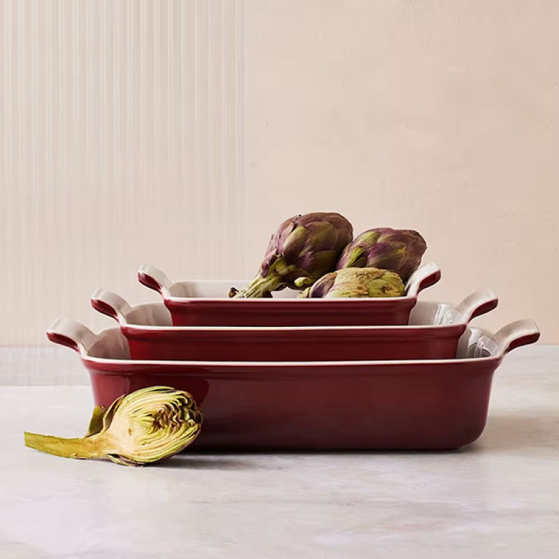 32CM HERITAGE RECTANGULAR BAKING DISH STONEWARE - GARNET