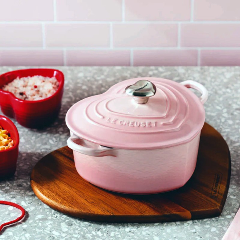 20CM HEART CASSEROLE - SHELL PINK