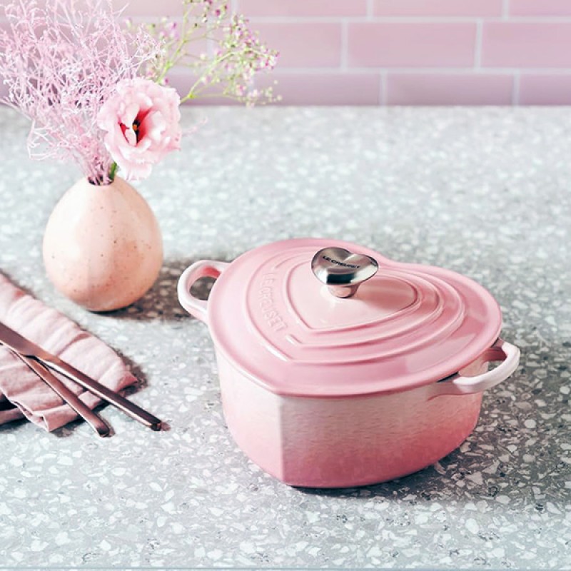 20CM HEART CASSEROLE - SHELL PINK
