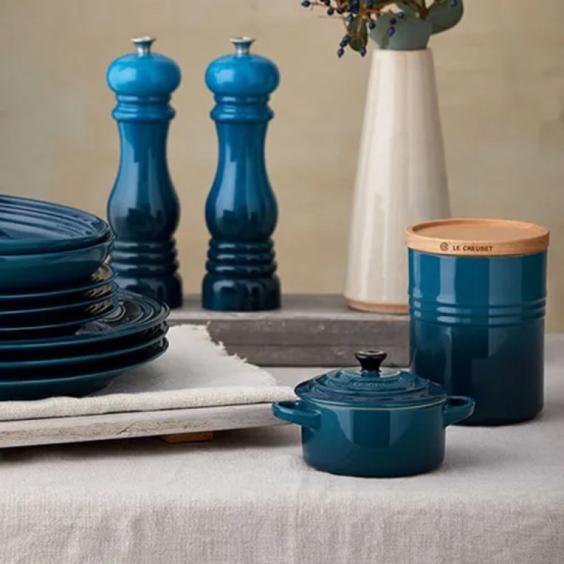 10CM STONEWARE MINI COCOTTE - DEEP TEAL