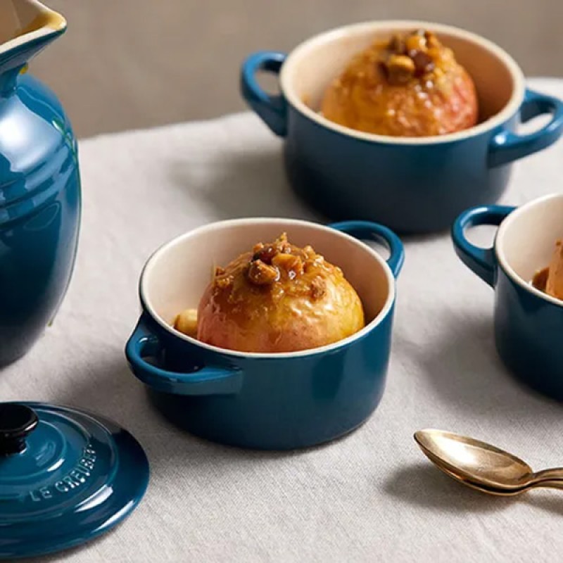 10CM STONEWARE MINI COCOTTE - DEEP TEAL