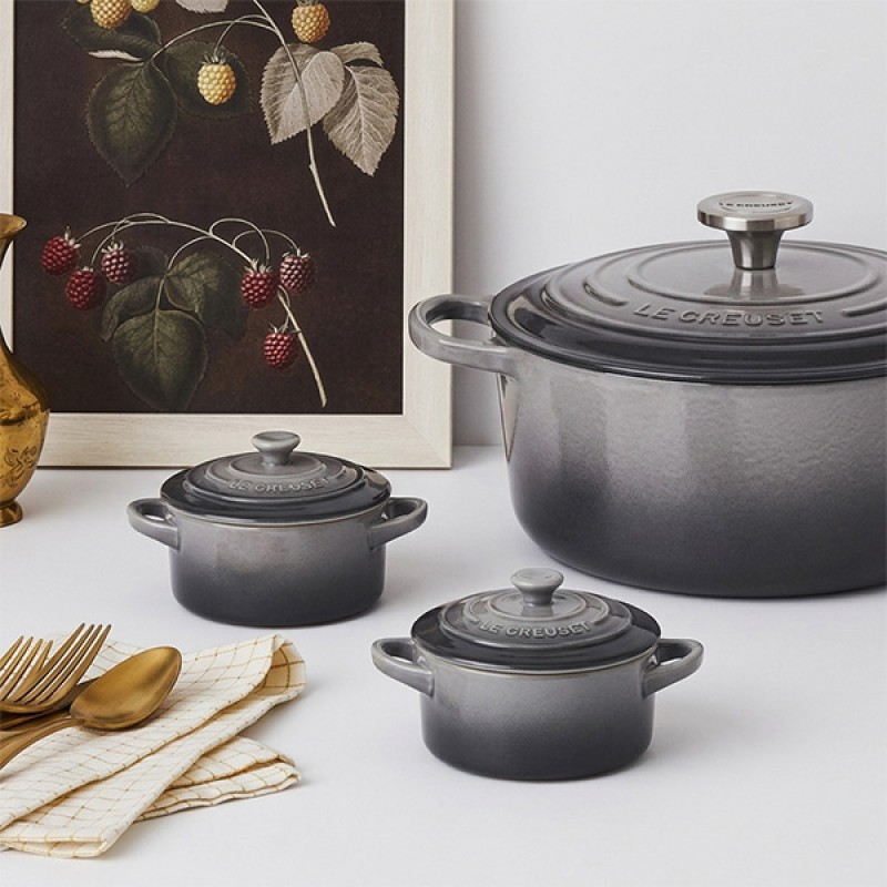 10CM STONEWARE MINI COCOTTE - FLINT
