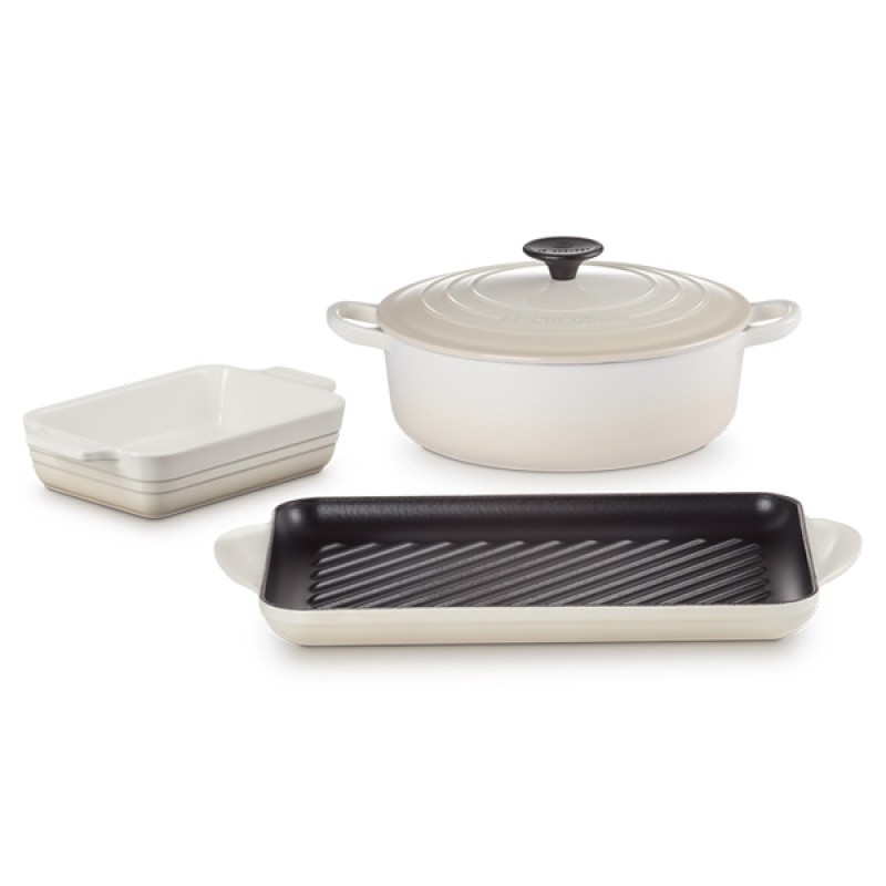 32CM CAST IRON RECTANGULAR GRILL - MERINGUE
