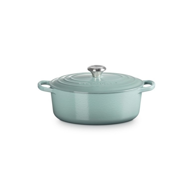 27cm CAST IRON OVAL CASSEROLE - SEA SALT