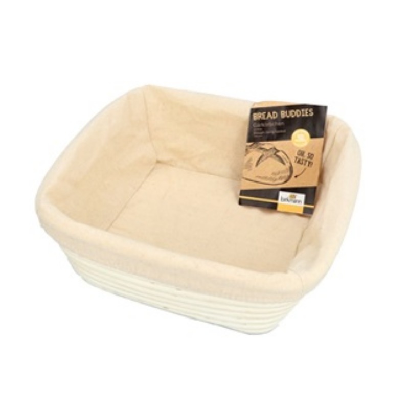 DOUGH RISING BASKET WITH COVER SQUARE | 25 X 25 CM I 9 CM HIGH BREAD BUDDIES