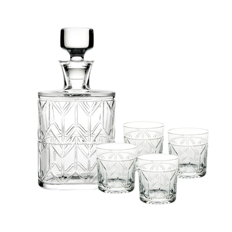 CASE W DECANTER & 4 OLD