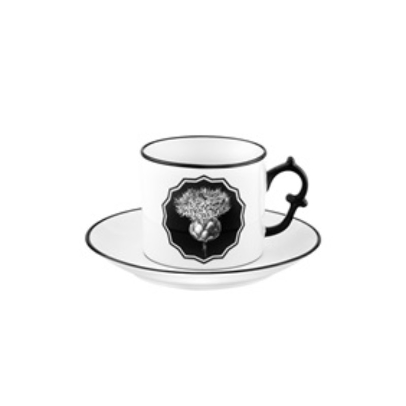 TEA CUP & SAUCER WHITE HERBARIAE
