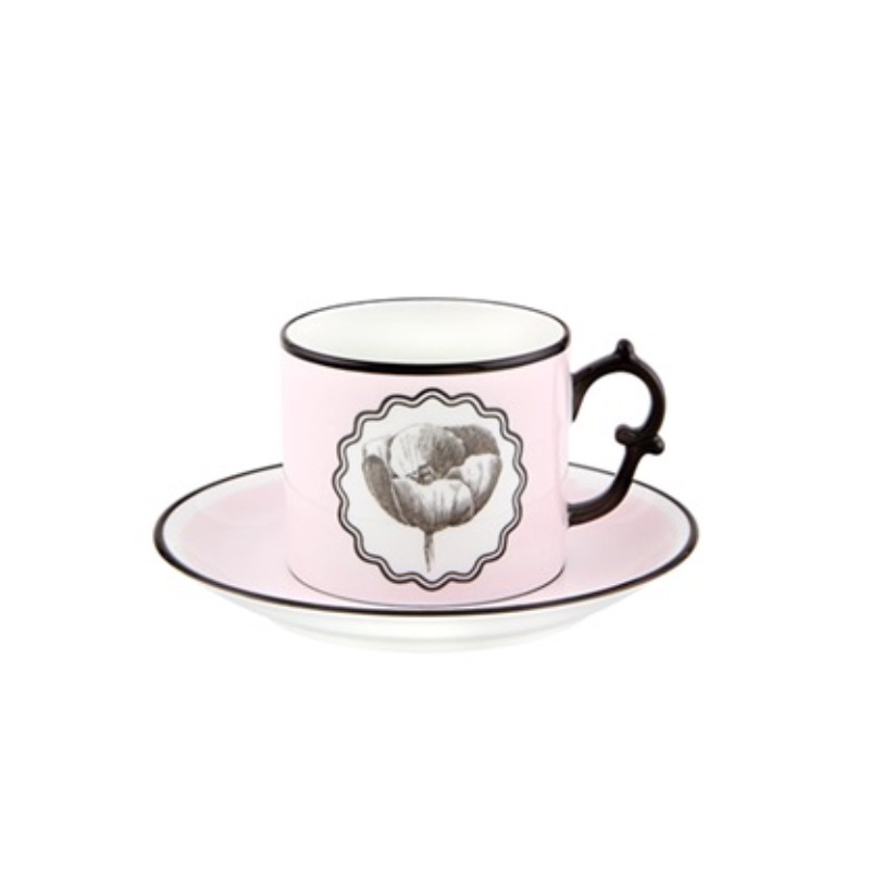 TEA CUP & SAUCER PINK HERBARIAE