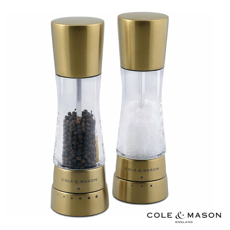 DERWENT SALT & PEPPER MILLS GOLD MATT