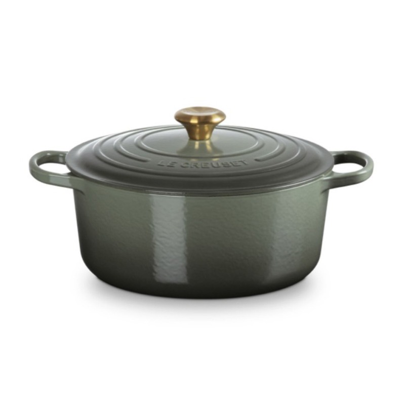 28CM SIGNATURE ENAMELLED CAST IRON ROUND CASSEROLE - THYME