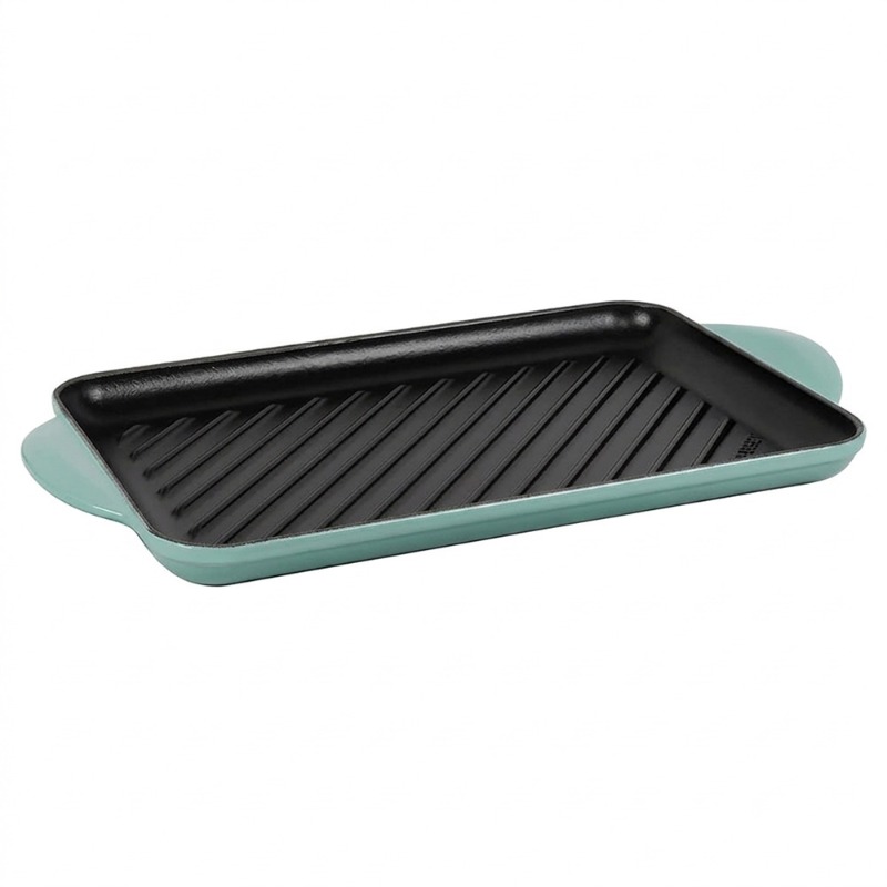 32CM CAST IRON RECTANGULAR GRILL - SEA SALT