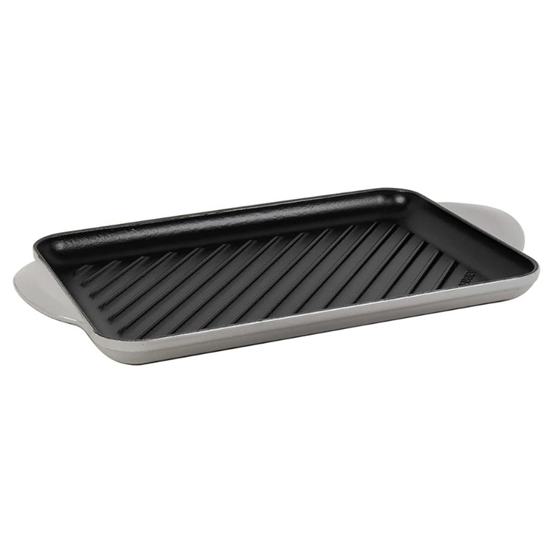 32CM CAST IRON RECTANGULAR GRILL - MIST GREY