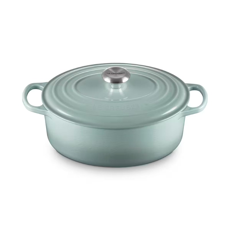 27CM SIGNATURE CAST IRON OVAL CASSEROLE - SEA SALT