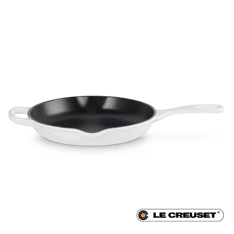 23CM SIGNATURE CAST IRON ROUND SKILLET - WHITE