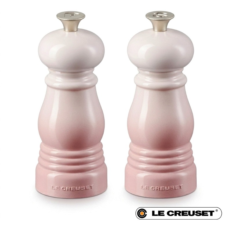 SET OF 2 CLASSIC SALT AND PEPPER MILLS - SHELL PINK